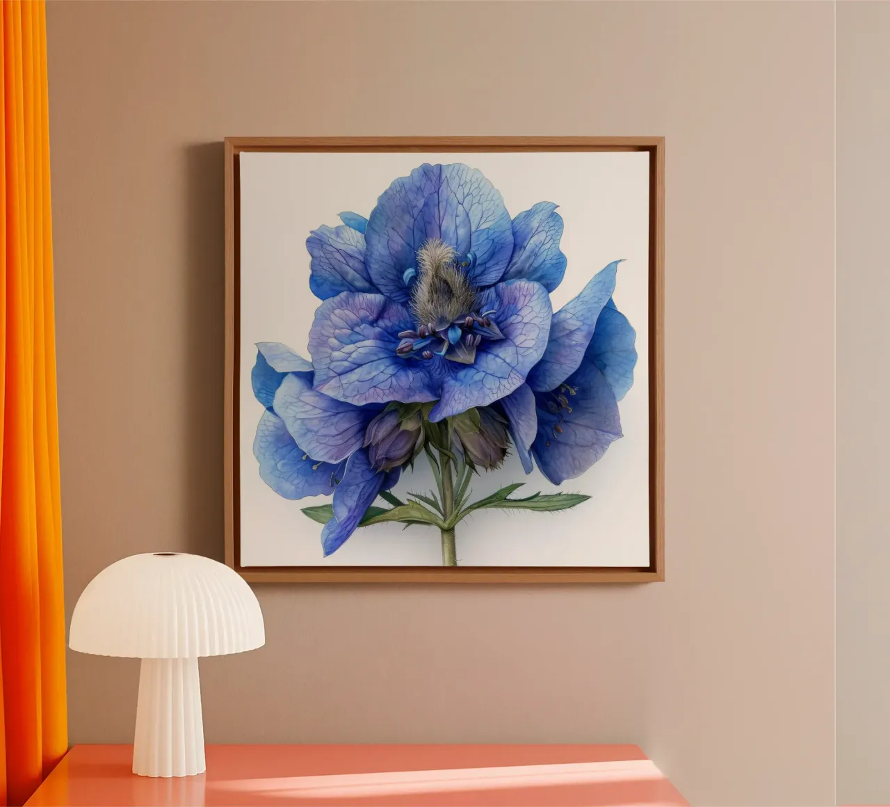 Monkshood Flower 2 canvas by Bold Blooms