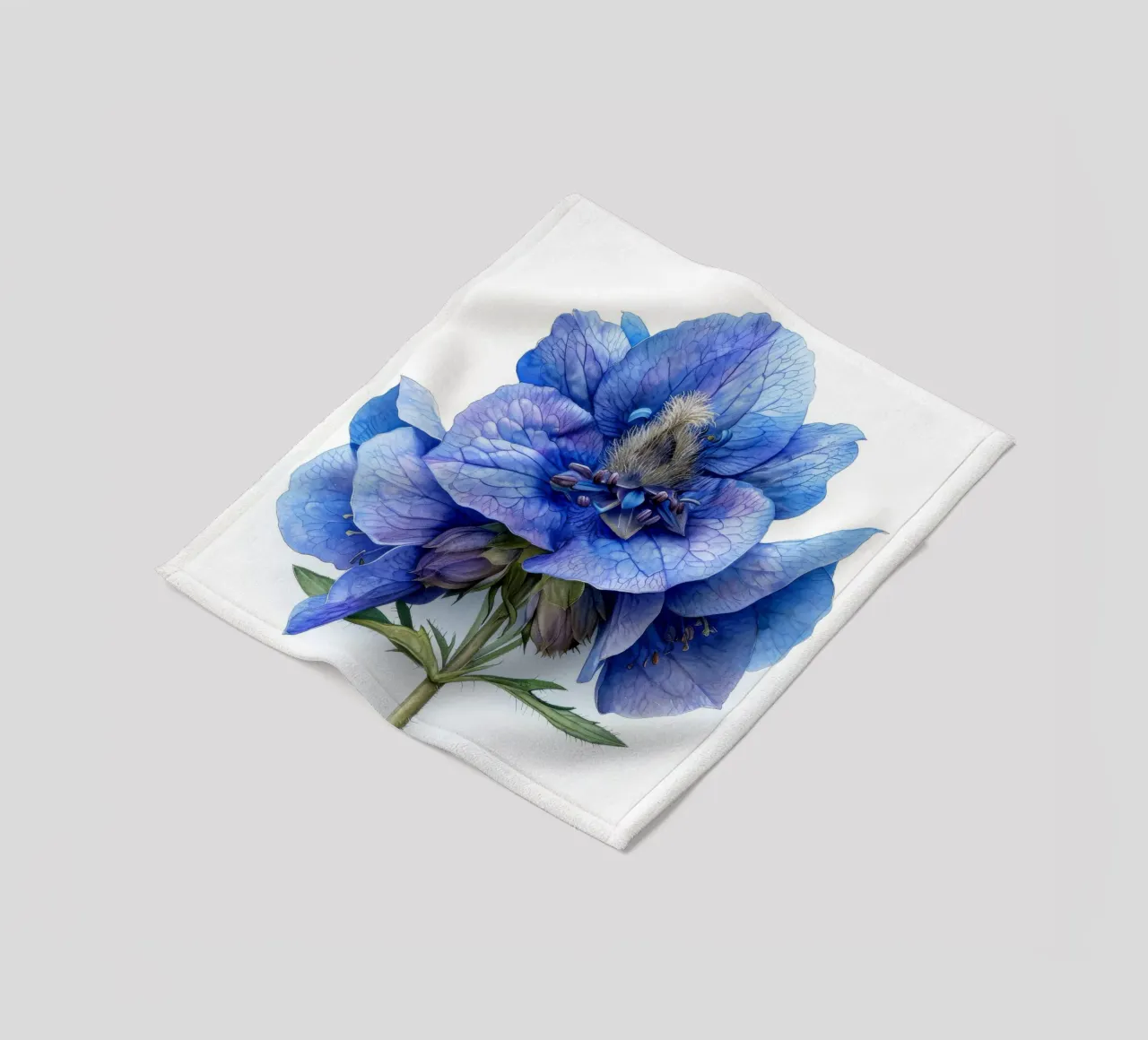 Monkshood Flower 2 fleece blanket by Bold Blooms