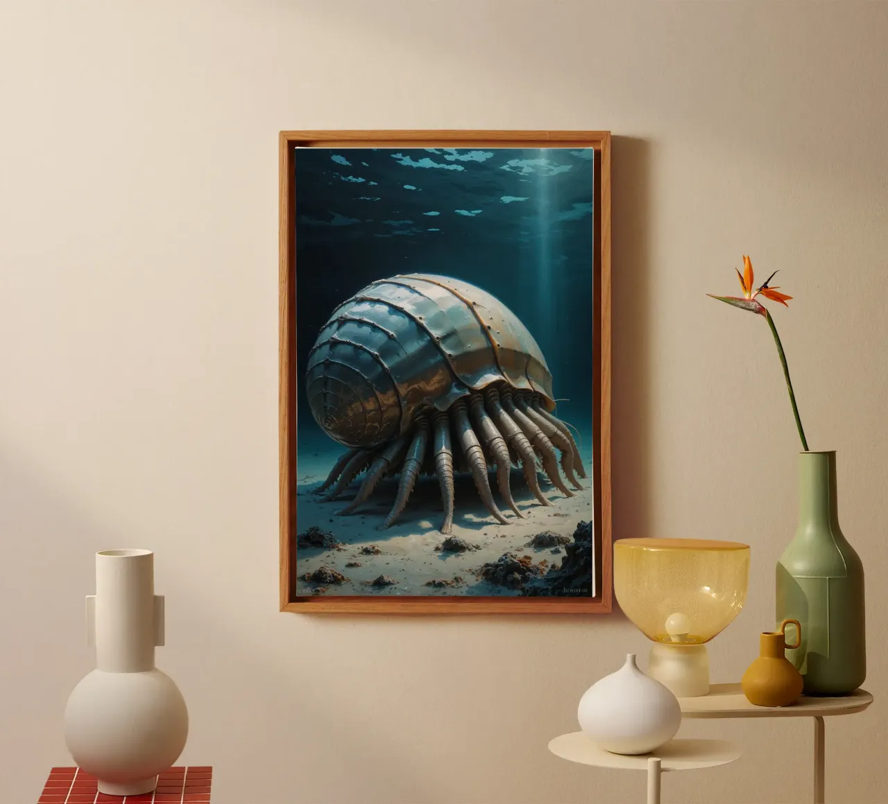 Sunlit Giant Isopod in the Deep Leinwand von AlbertKlee
