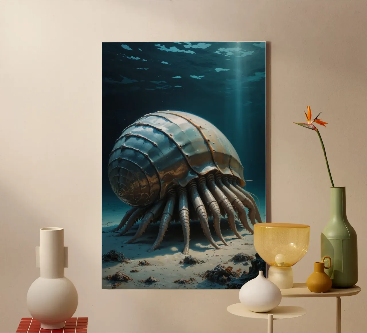 Sunlit Giant Isopod in the Deep canvas by AlbertKlee