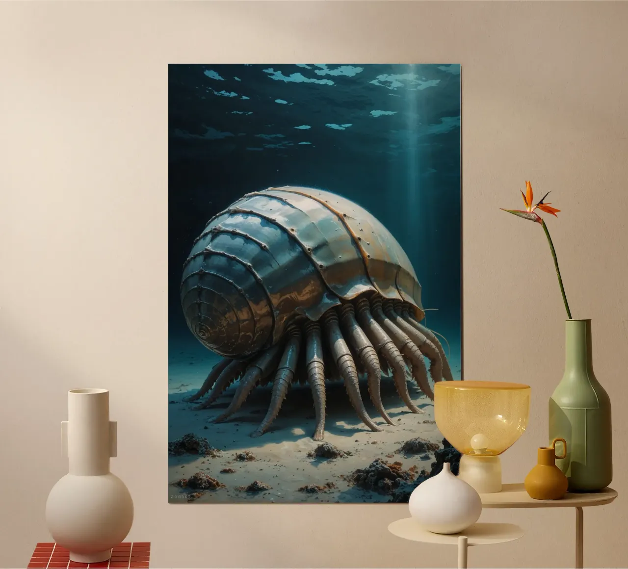 Sunlit Giant Isopod in the Deep poster van AlbertKlee