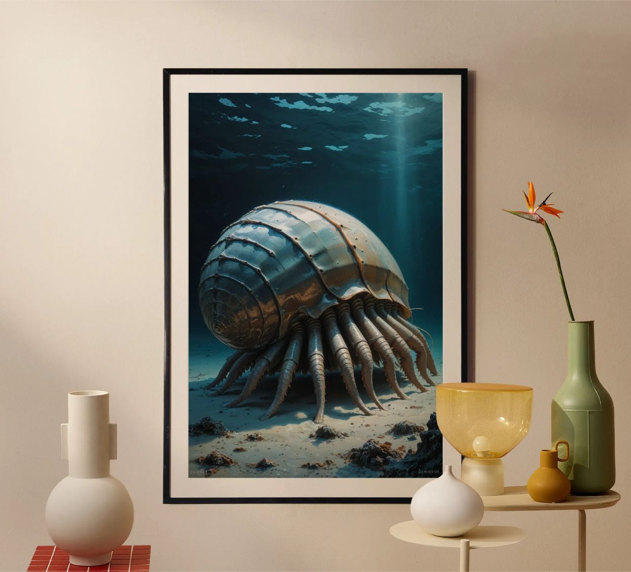 Sunlit Giant Isopod in the Deep poster da AlbertKlee