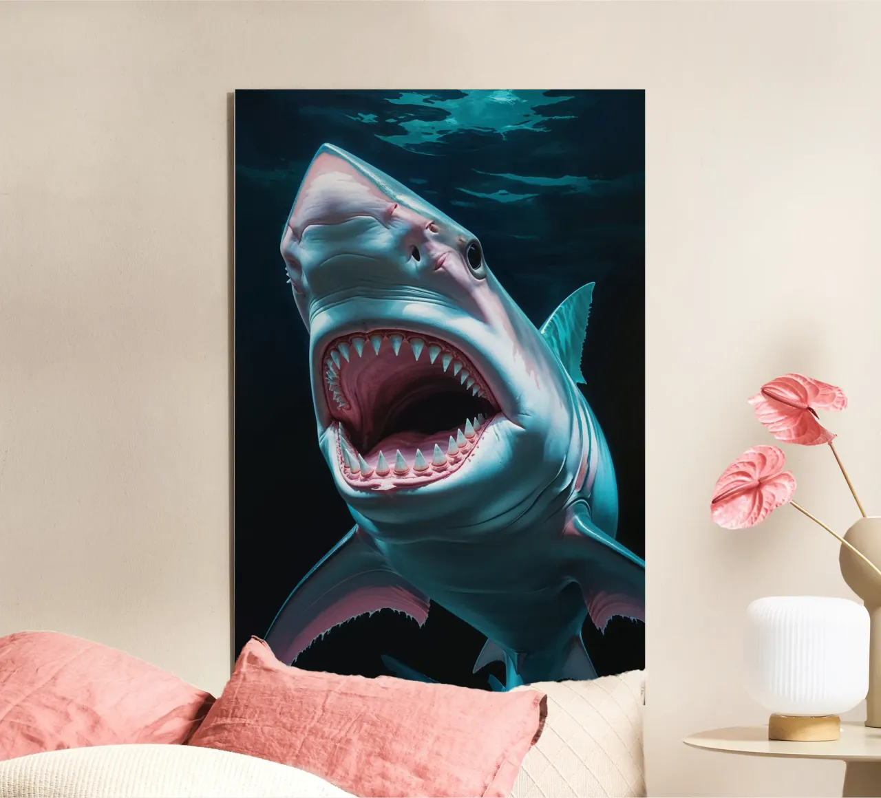 The Abyssal Terror: A Predatory Deep-Sea Shark alluminio dibond da AlbertKlee