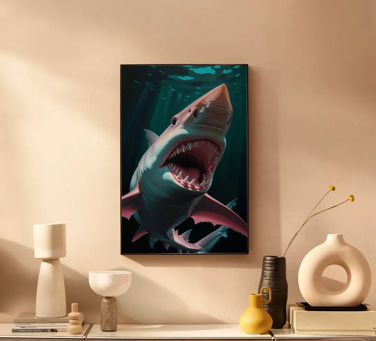 The Ultimate Predator: A Shark’s Fierce Power alluminio dibond da AlbertKlee