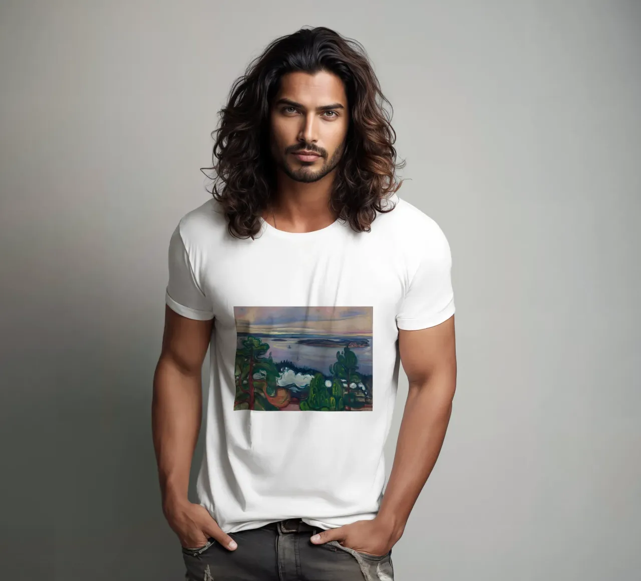 Edvard Munch - Fumo di treno t-shirt da Timeless Artworks
