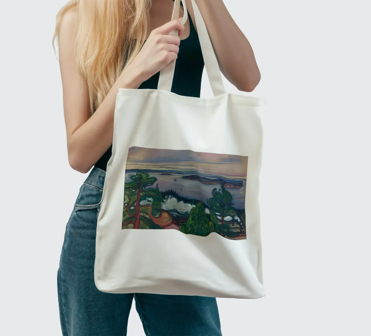 Edvard Munch - Fumo di treno borsa in juta da Timeless Artworks