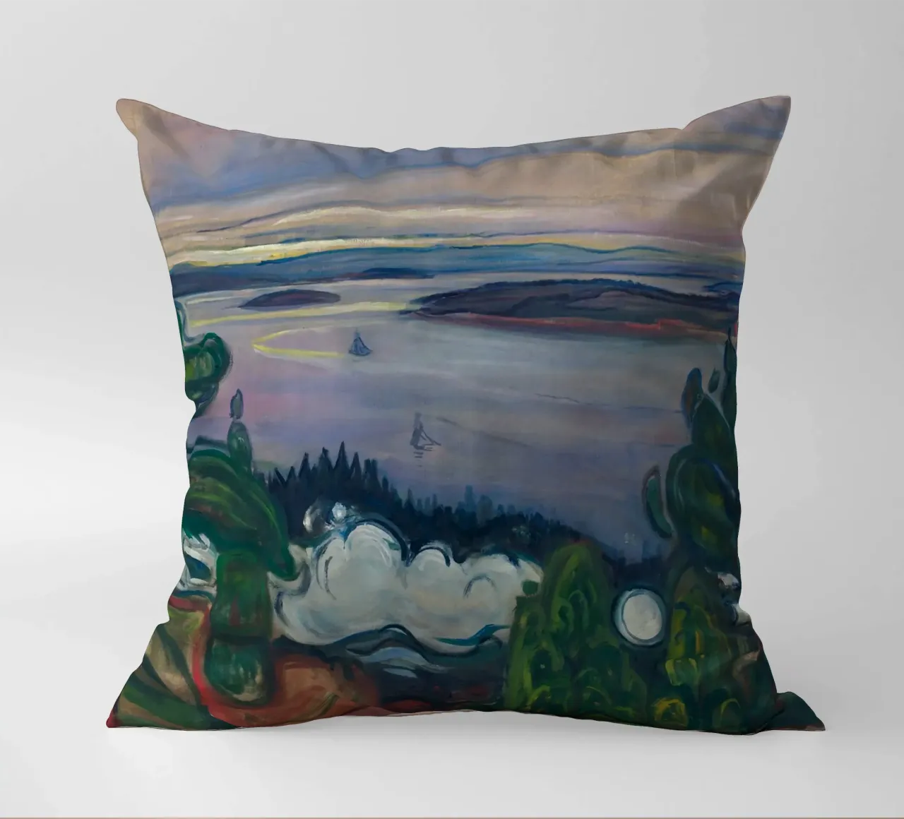 Edvard Munch - Fumo di treno cuscino da Timeless Artworks