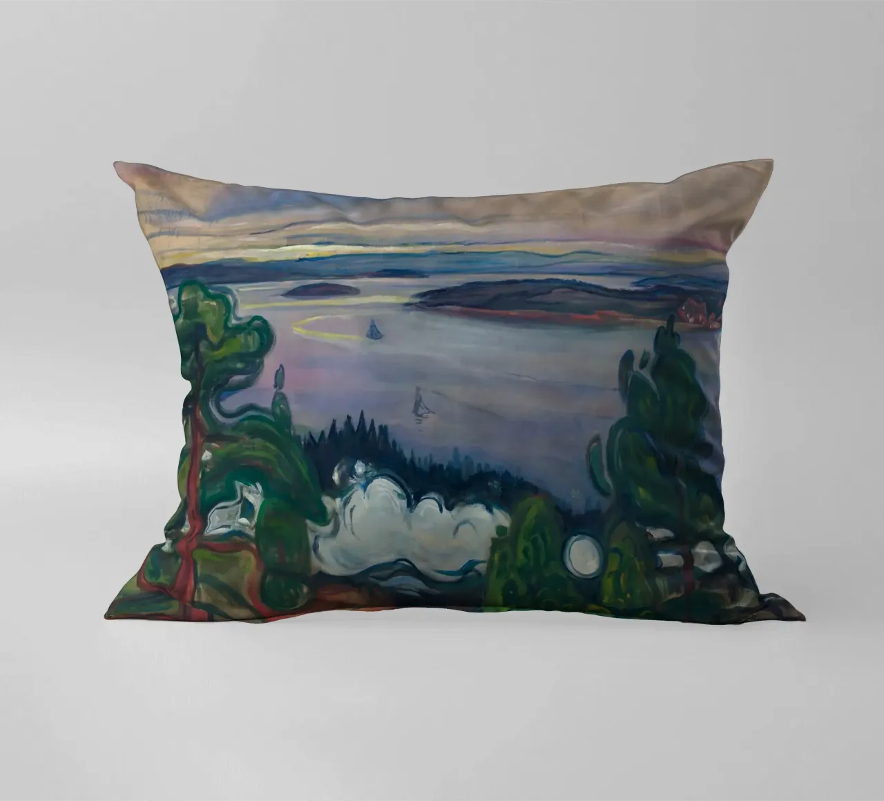 Edvard Munch - Fumo di treno cuscino da Timeless Artworks