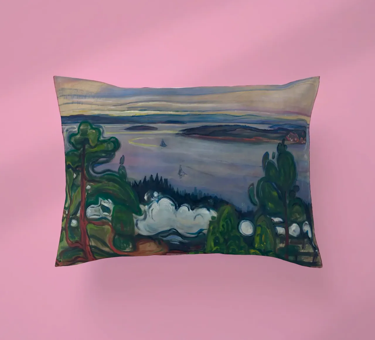 Edvard Munch - Fumo di treno cuscino da Timeless Artworks