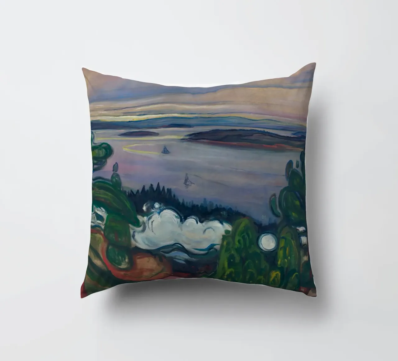 Edvard Munch - Fumo di treno cuscino da Timeless Artworks