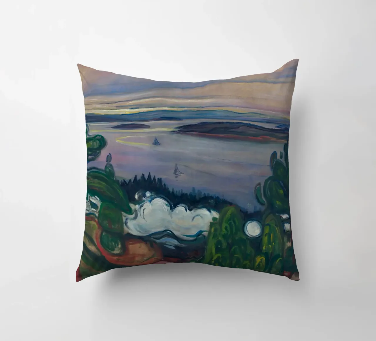 Edvard Munch - Fumo di treno cuscino da Timeless Artworks