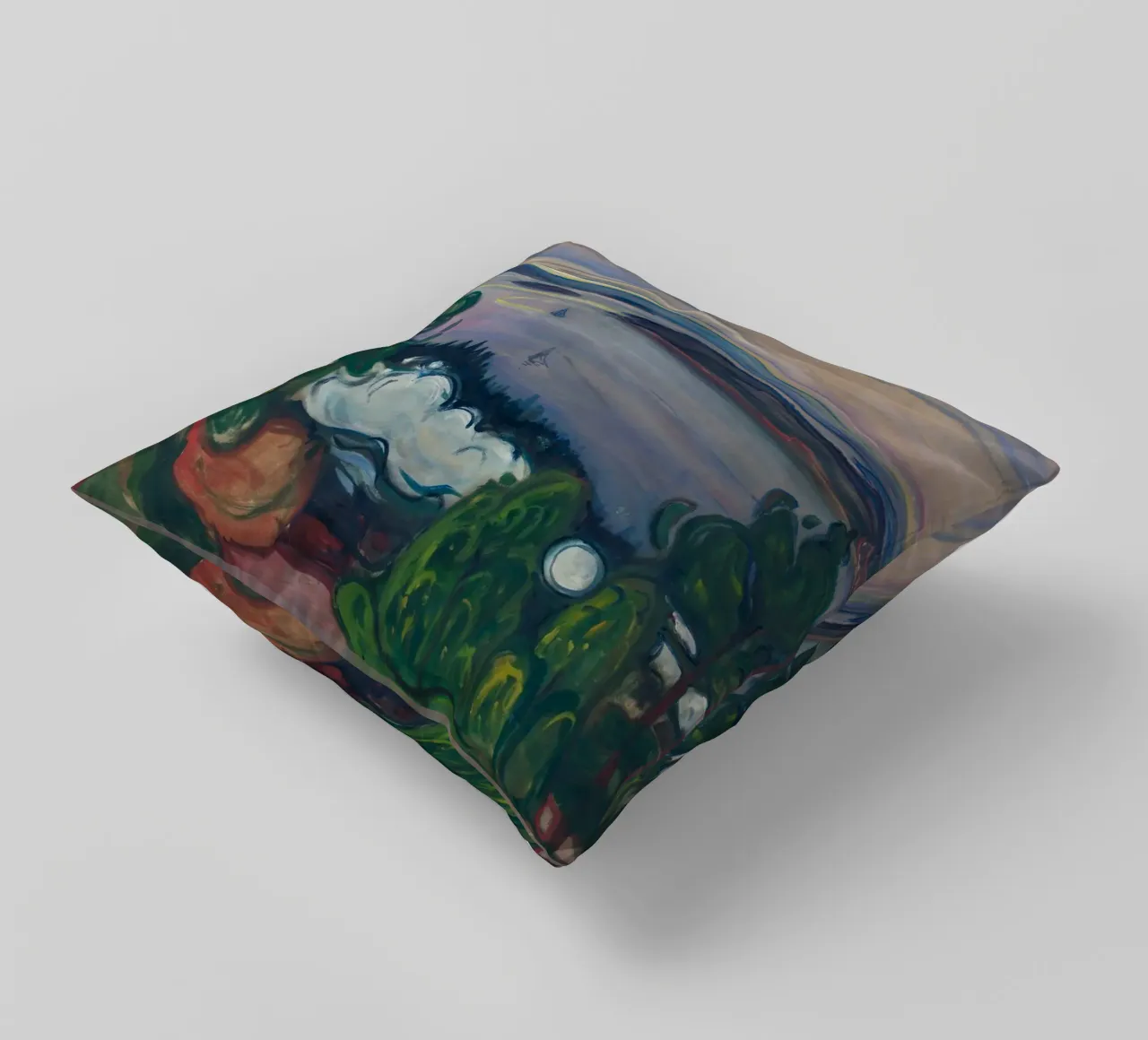 Edvard Munch - Fumo di treno cuscino da Timeless Artworks