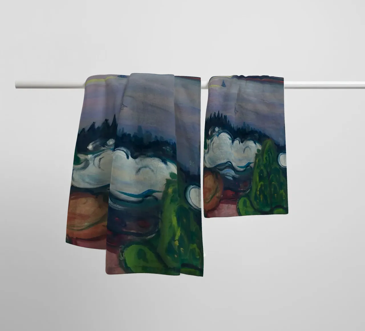 Edvard Munch - Fumo di treno asciugamano da bagno da Timeless Artworks