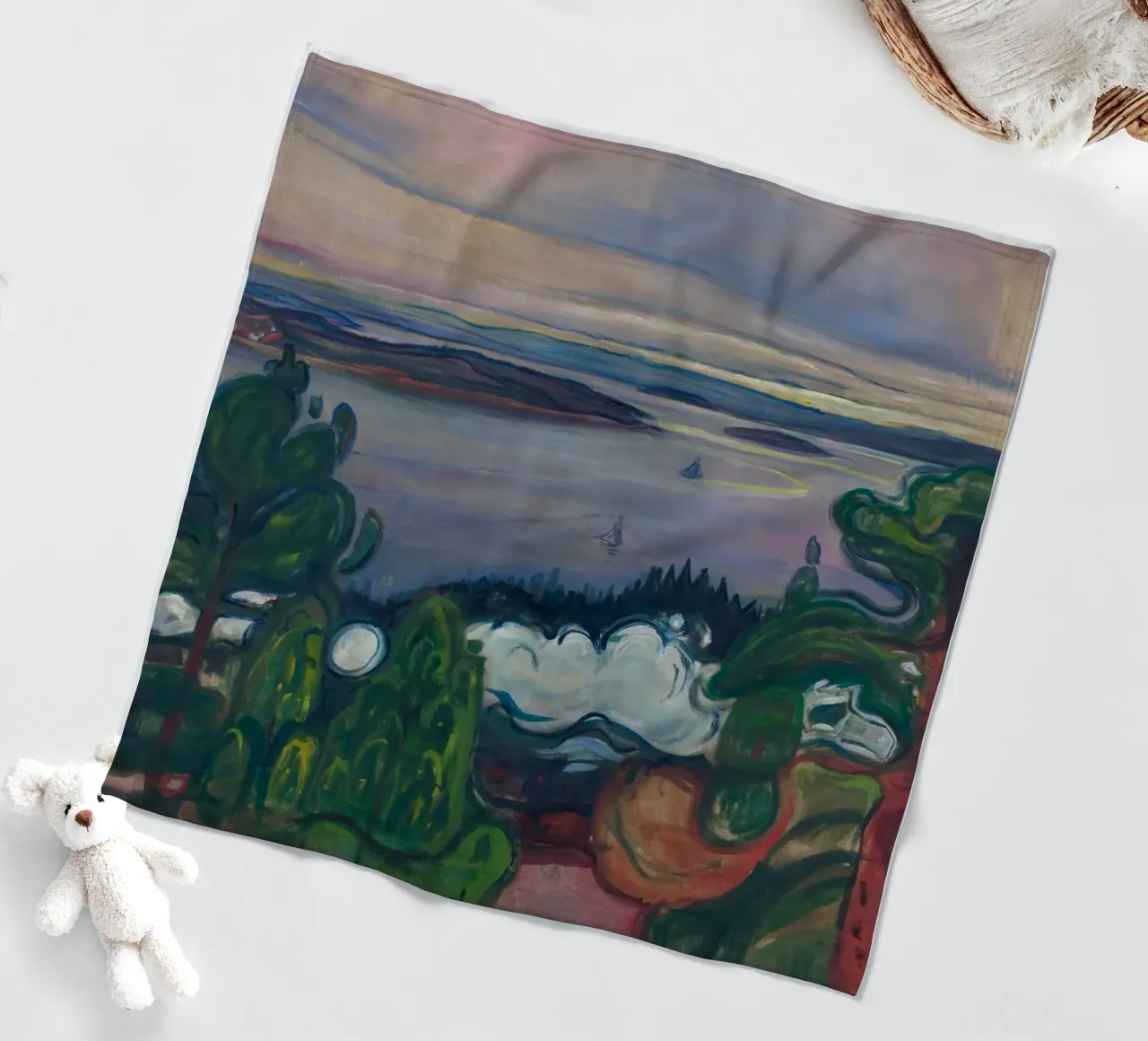 Edvard Munch - Fumo di treno coperta in pile da Timeless Artworks