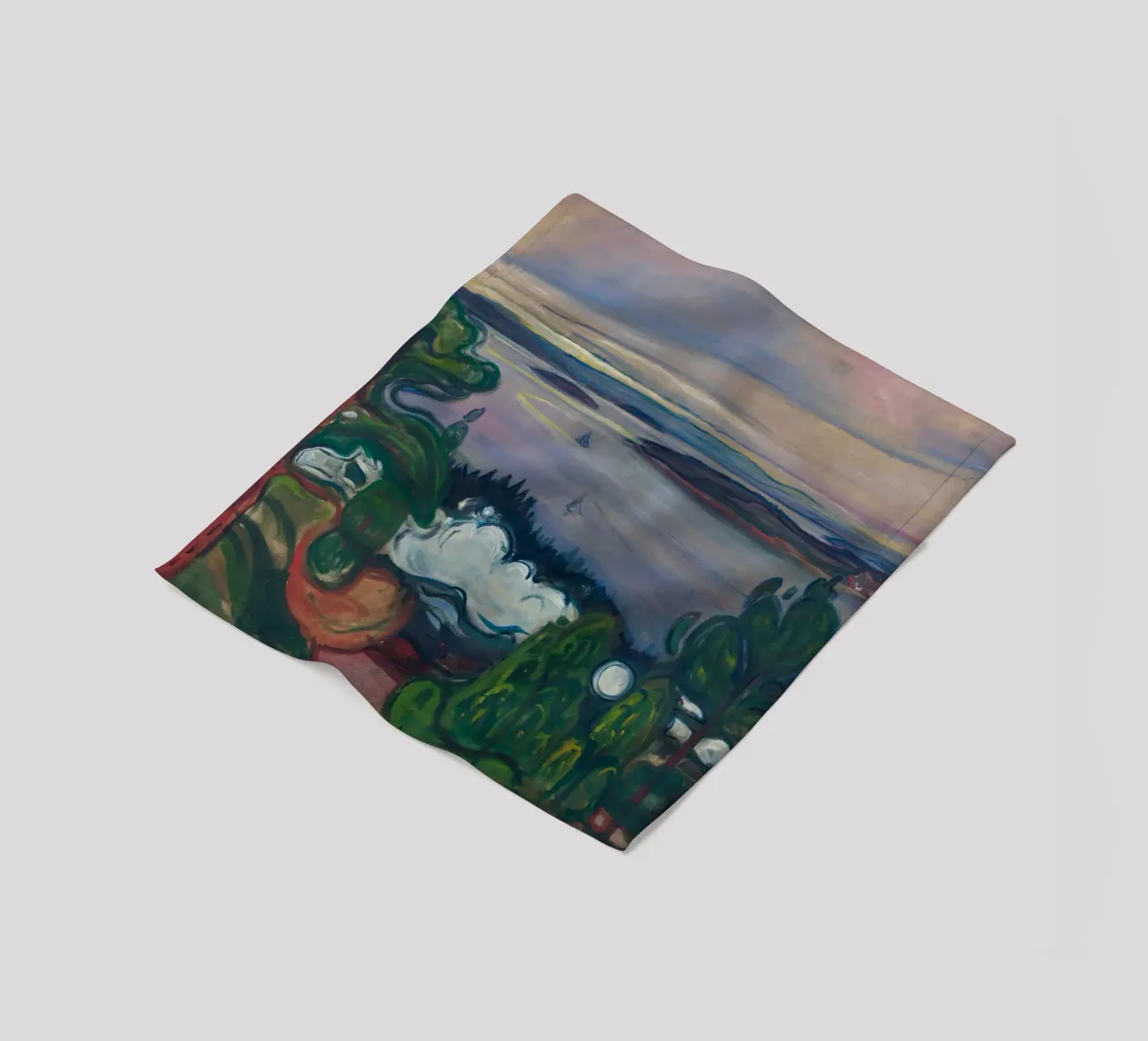 Edvard Munch - Fumo di treno coperta in pile da Timeless Artworks