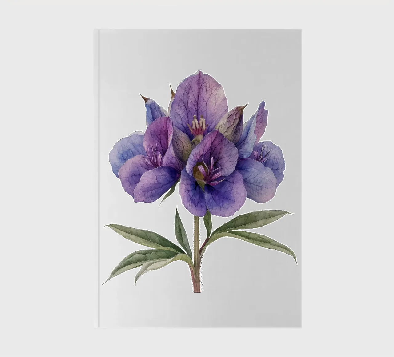 Monkshood Flower 4 notebook by Bold Blooms