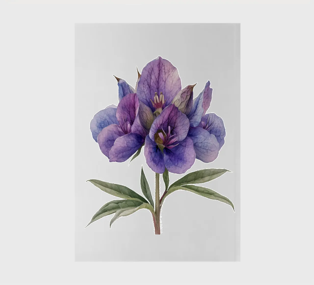 Monkshood Flower 4 notebook by Bold Blooms
