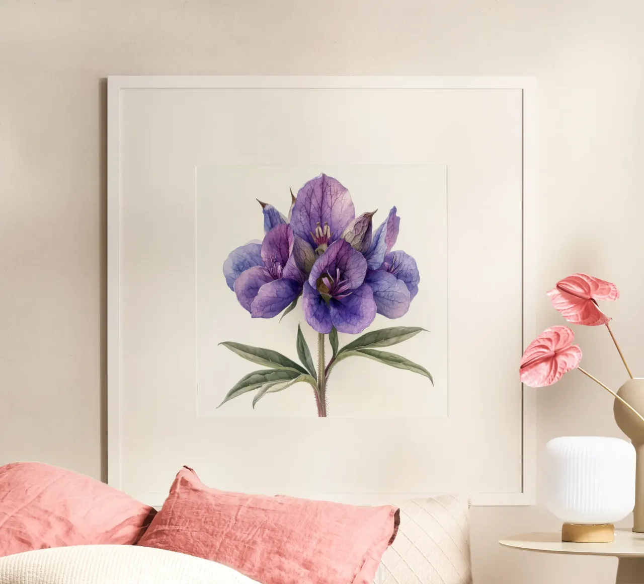 Fiore di Monkshood 4 poster con telaio in alluminio da Bold Blooms