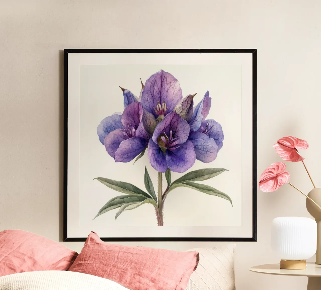 Fiore di Monkshood 4 poster con telaio in alluminio da Bold Blooms