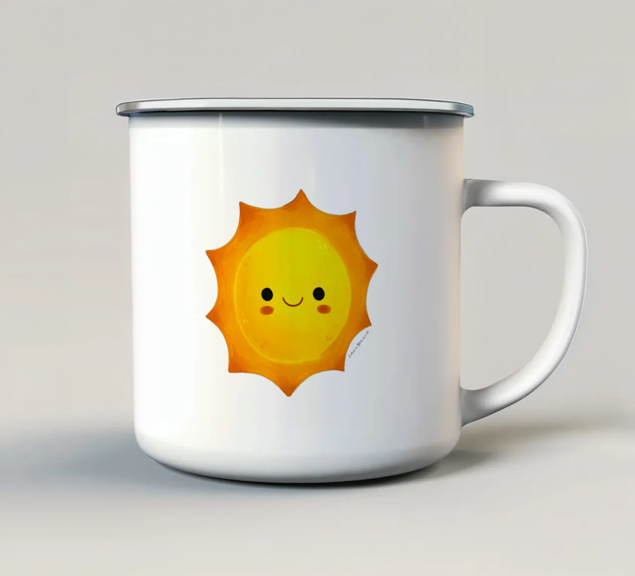 Sole carino tazza in smalto da julianamotzko