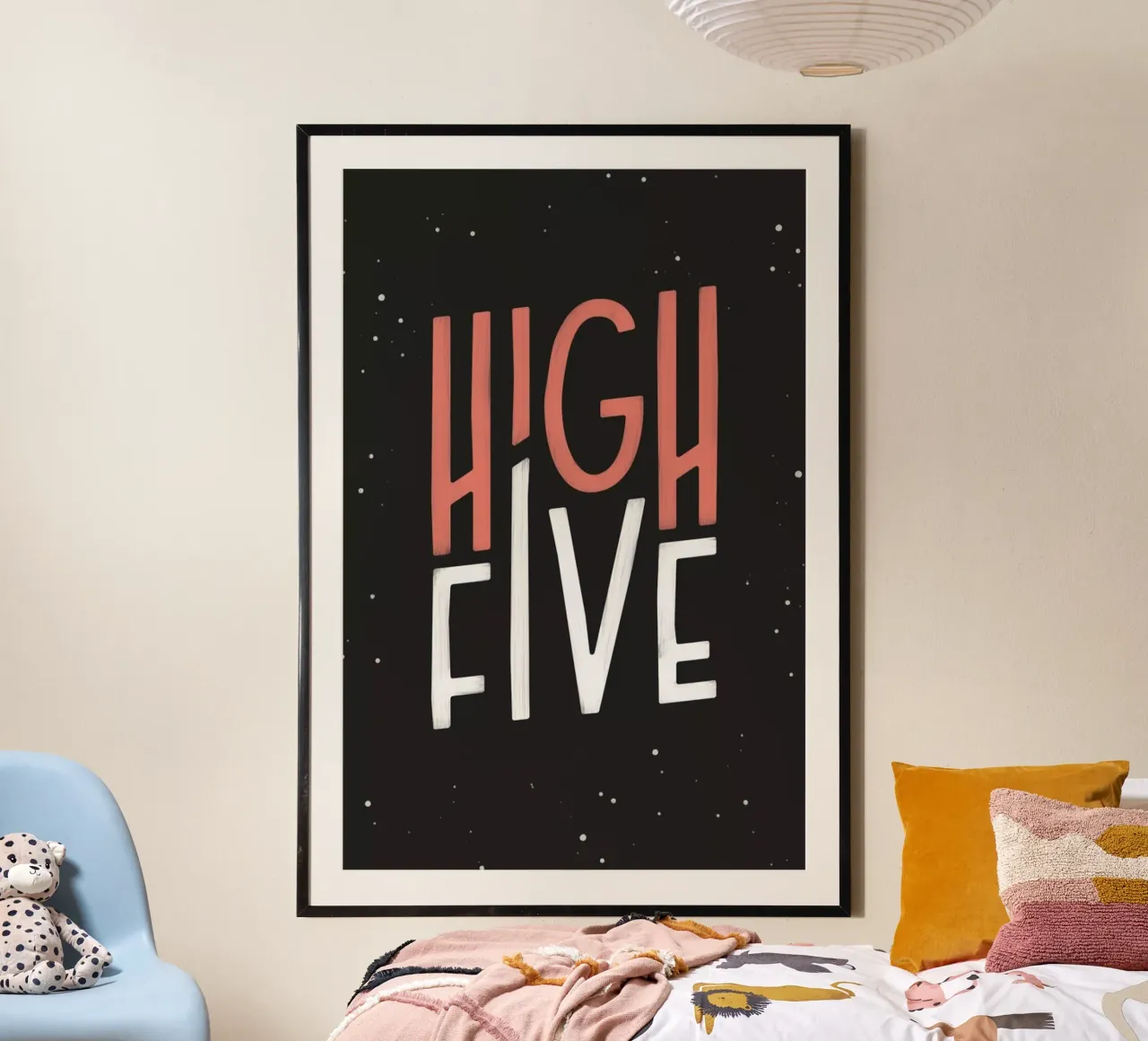 High Five poster con telaio in legno da Summerchamps