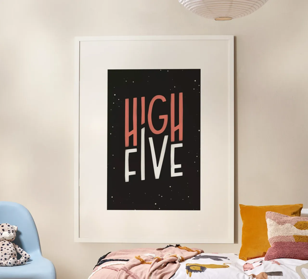 High Five poster con telaio in legno da Summerchamps