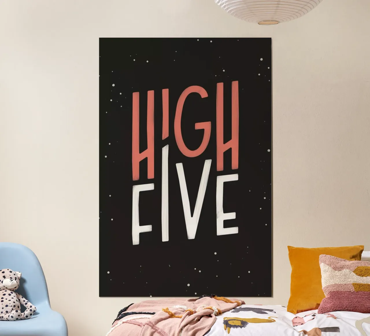 High Five poster con telaio in legno da Summerchamps