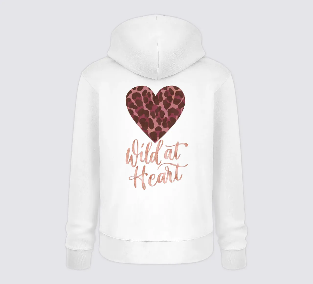Leoparden-Print. Espresso-Rosé con Oro. Corazón salvaje. sudadera con capucha de CalliLetters