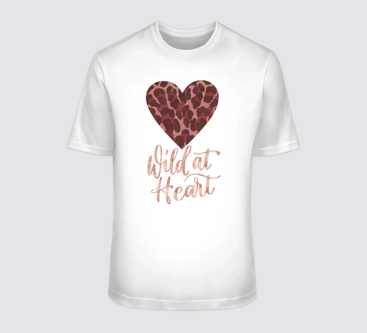 Leoparden-Print. Espresso-Rosé con Oro. Corazón salvaje. camiseta de CalliLetters