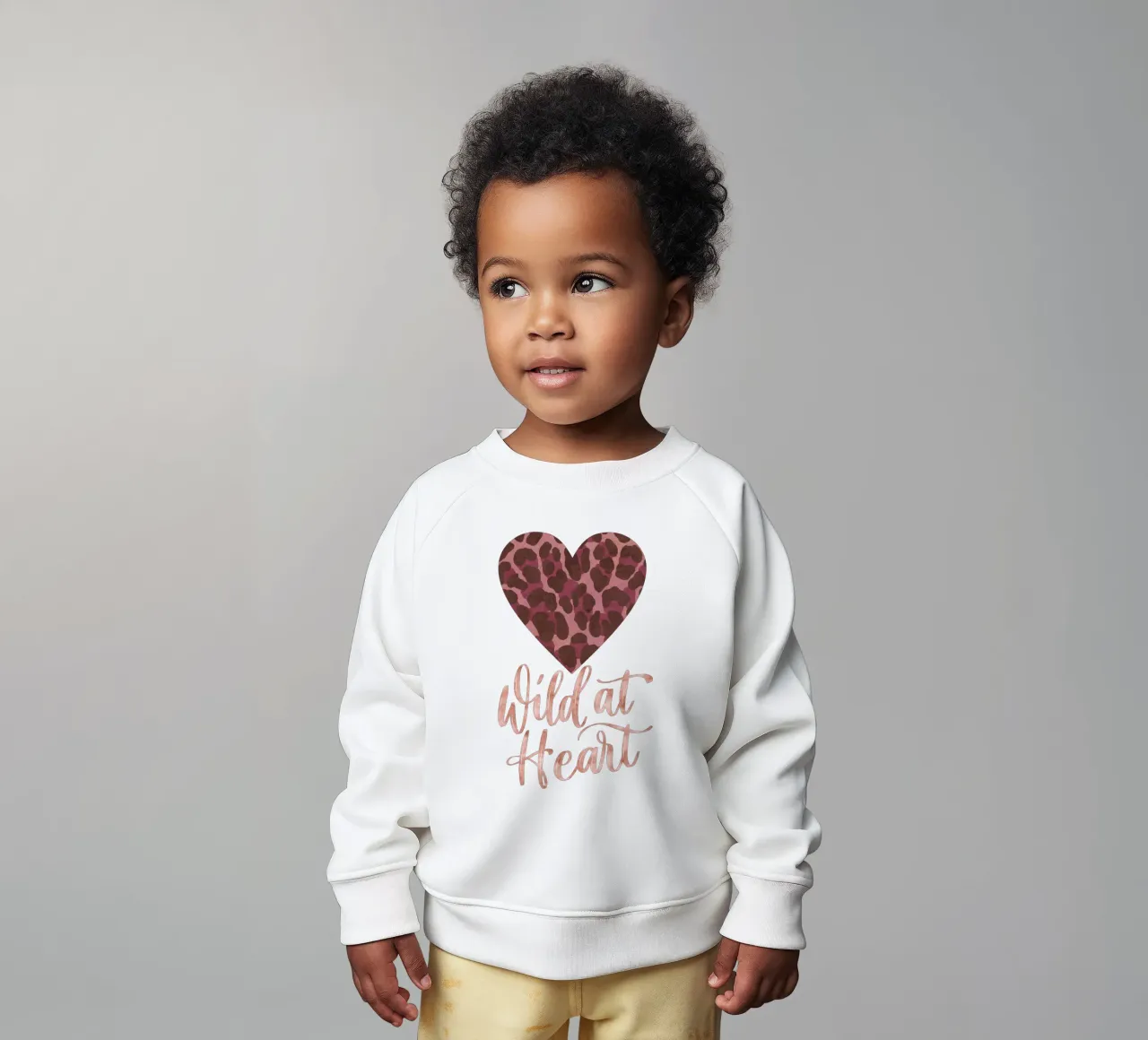 Leoparden-Print. Espresso-Rosé con Oro. Corazón salvaje. sudadera de bebé de CalliLetters