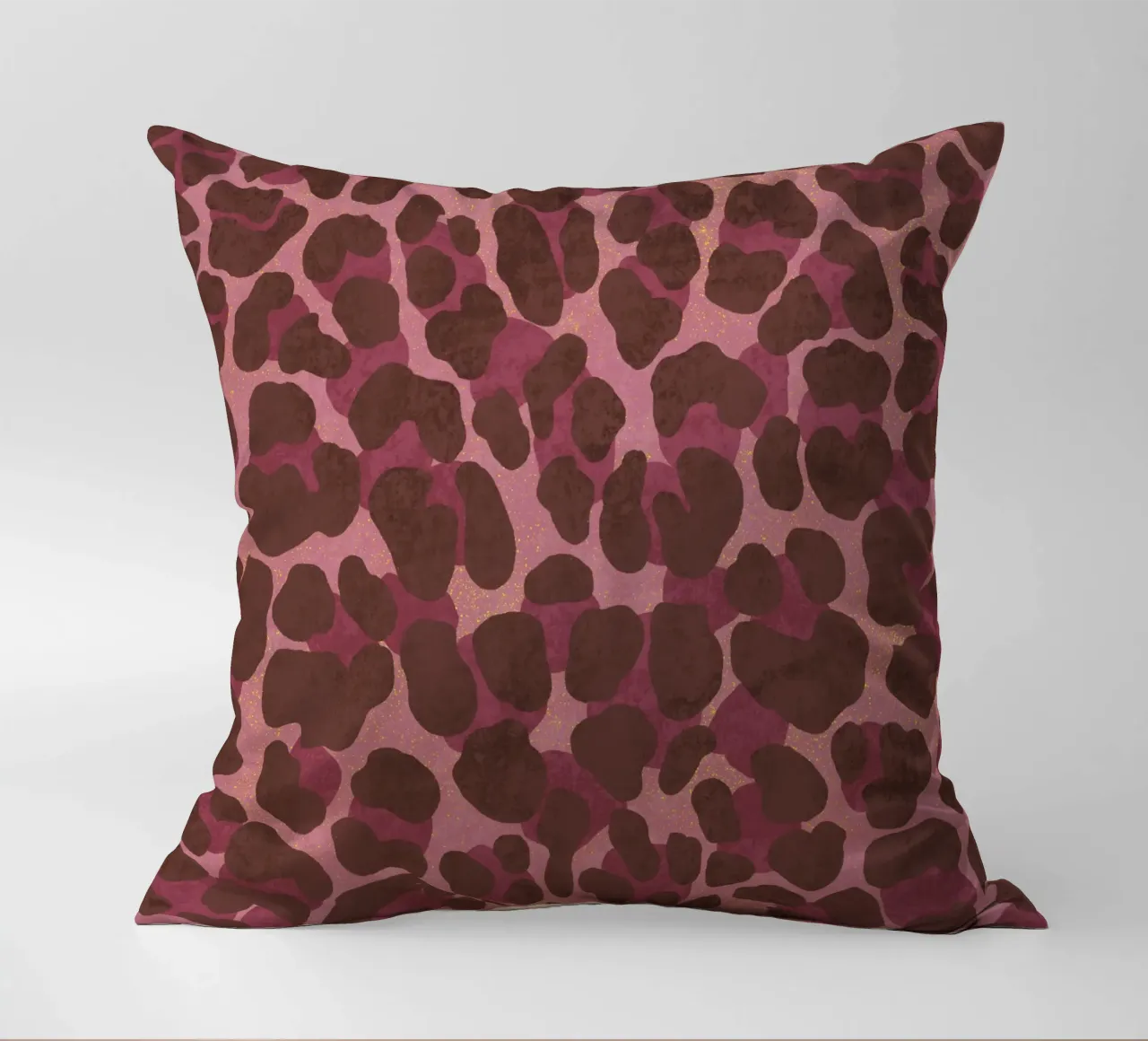 Stampa Leoparden. Espresso-Rosé con oro. Cuore selvaggio. cuscino da CalliLetters