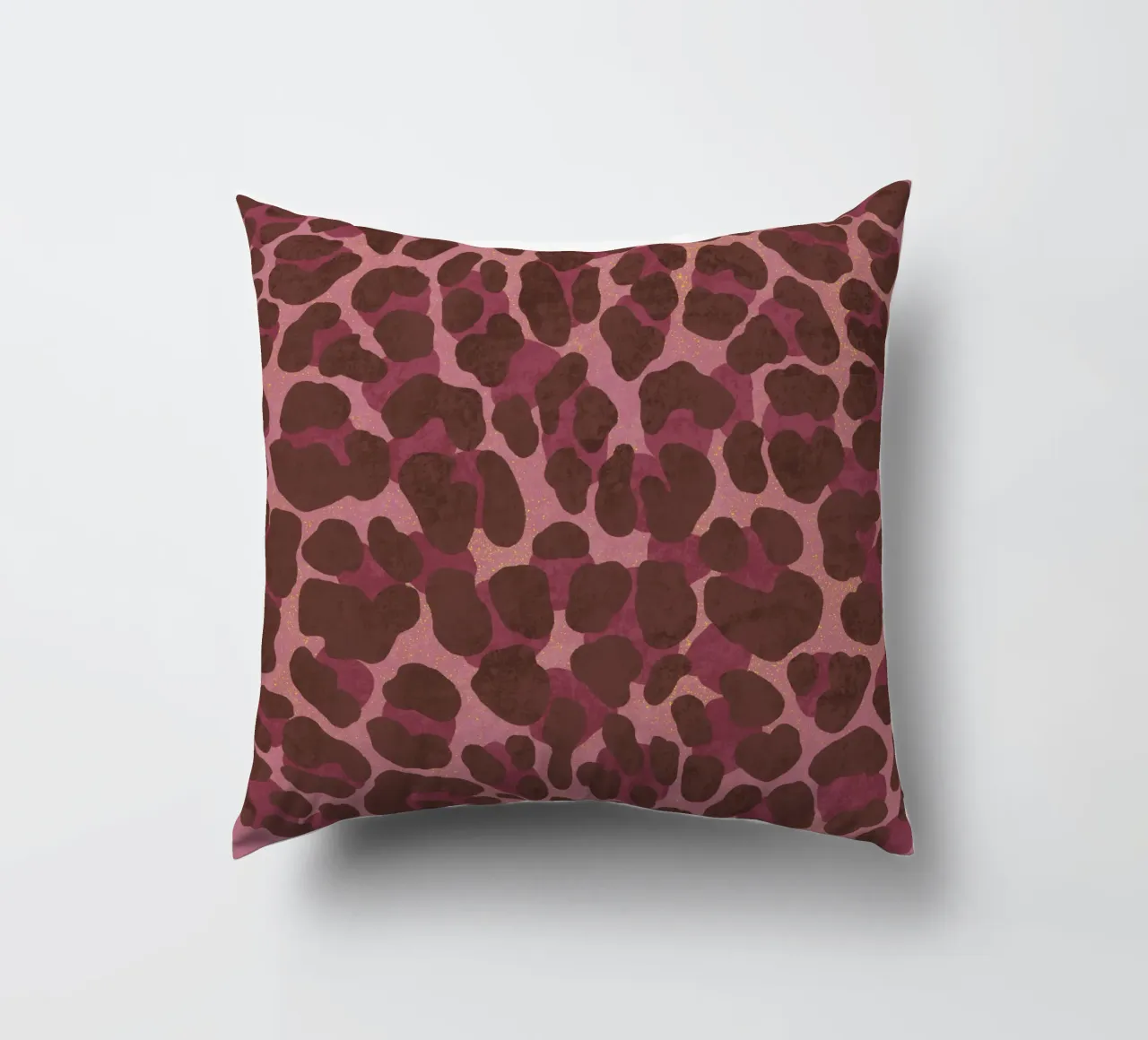 Stampa Leoparden. Espresso-Rosé con oro. Cuore selvaggio. cuscino da CalliLetters