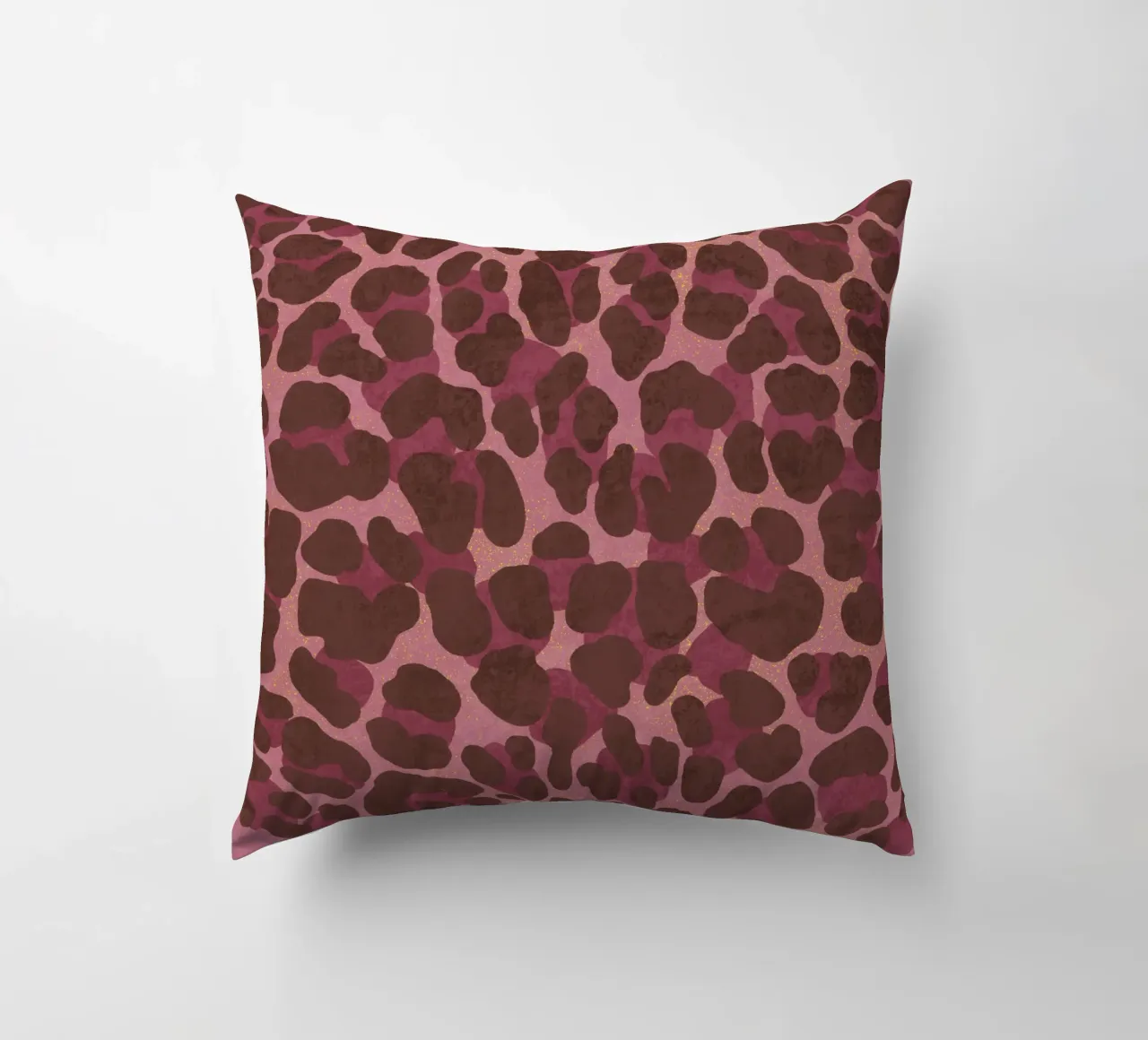 Stampa Leoparden. Espresso-Rosé con oro. Cuore selvaggio. cuscino da CalliLetters