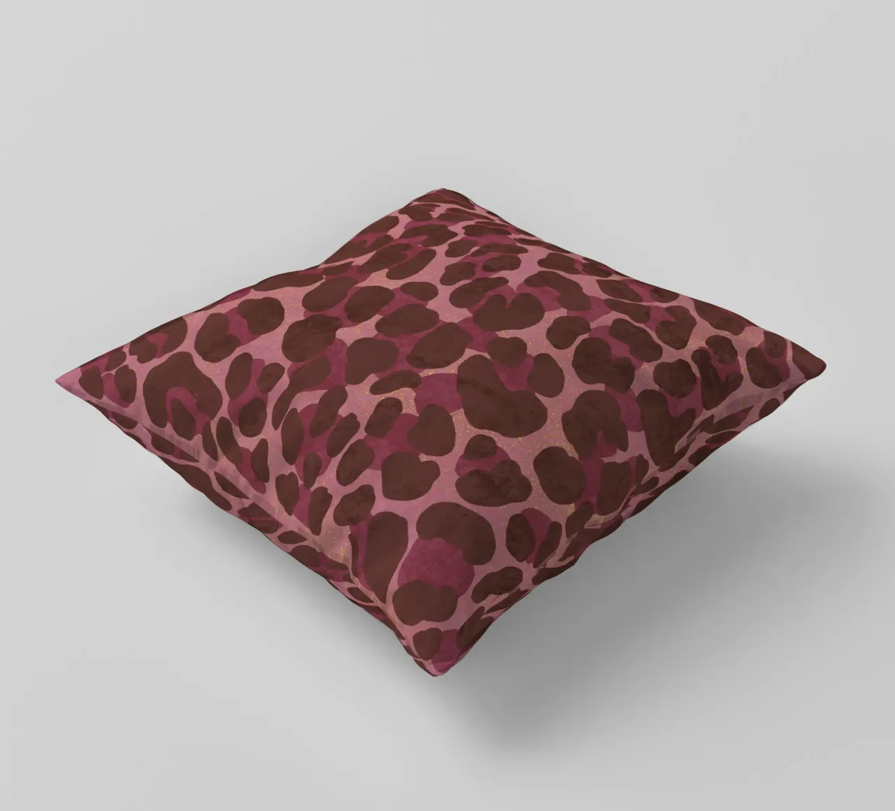 Stampa Leoparden. Espresso-Rosé con oro. Cuore selvaggio. cuscino da CalliLetters