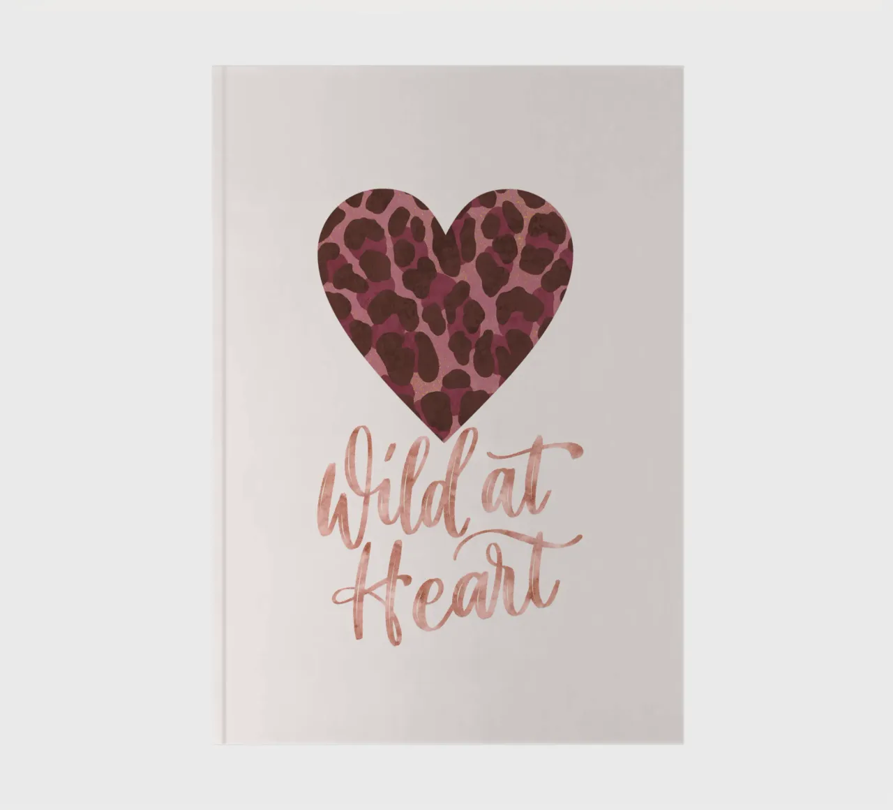 Leoparden-Print. Espresso-Rosé avec or. Un cœur sauvage. carnet de notes de CalliLetters