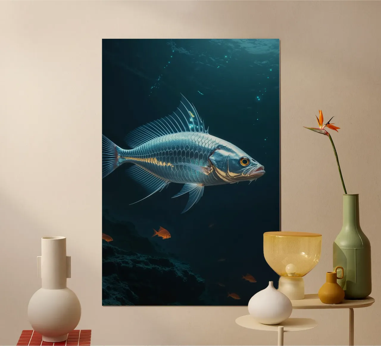 Silver Hatchetfish Illuminated by Bioluminescent Light carta hahnemühle da AlbertKlee