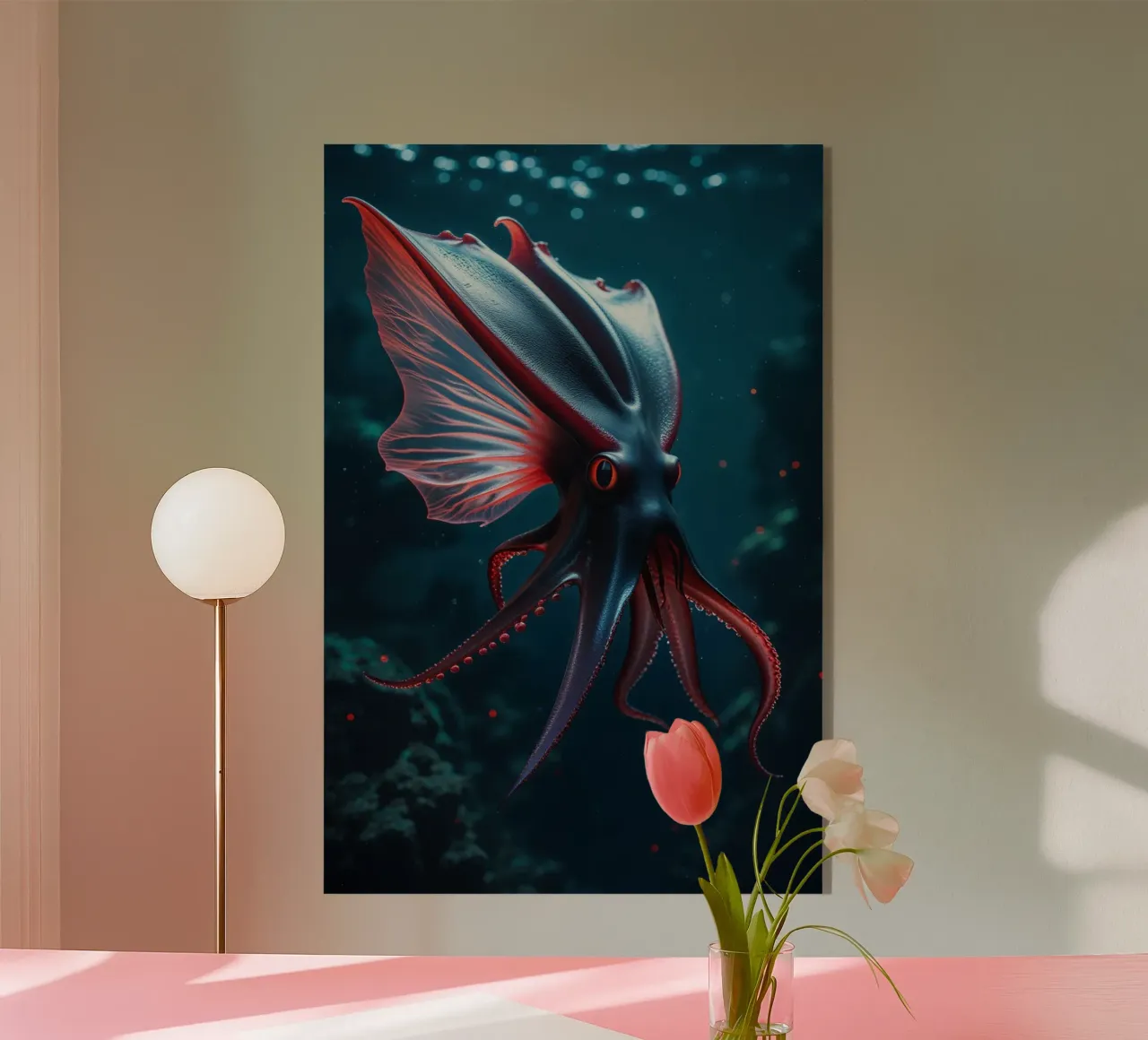 Ethereal Glow of a Vampire Squid in the Depths plexiglass da AlbertKlee