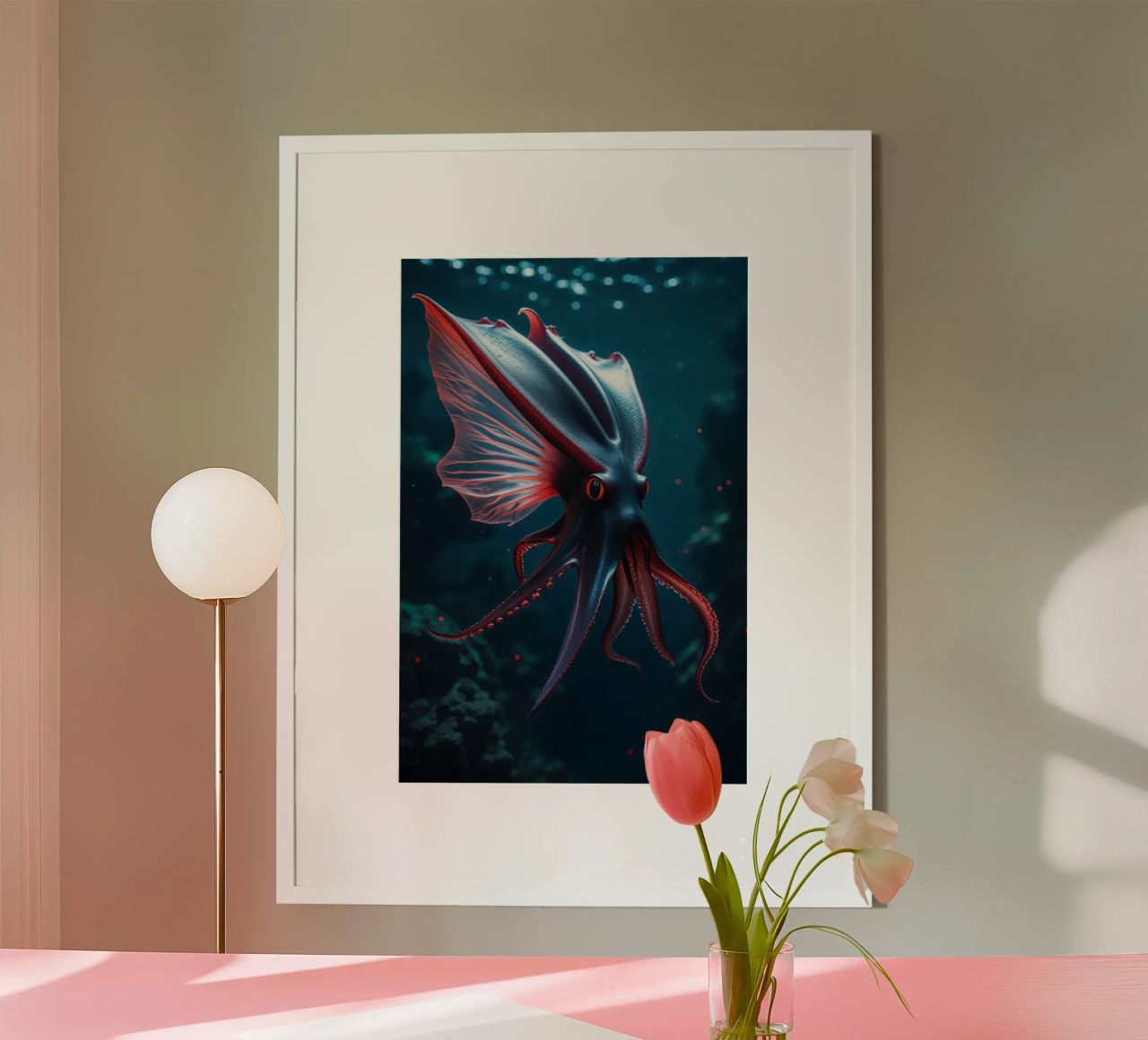 Ethereal Glow of a Vampire Squid in the Depths carta hahnemühle da AlbertKlee