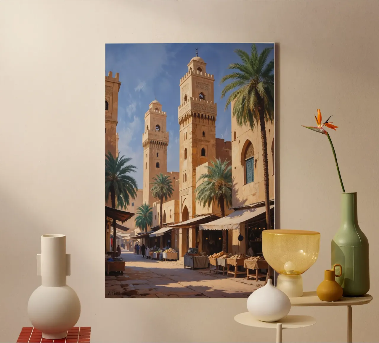 Sunlit Towers of Al Fahidi tela con Cornice a cassetta da AlbertKlee