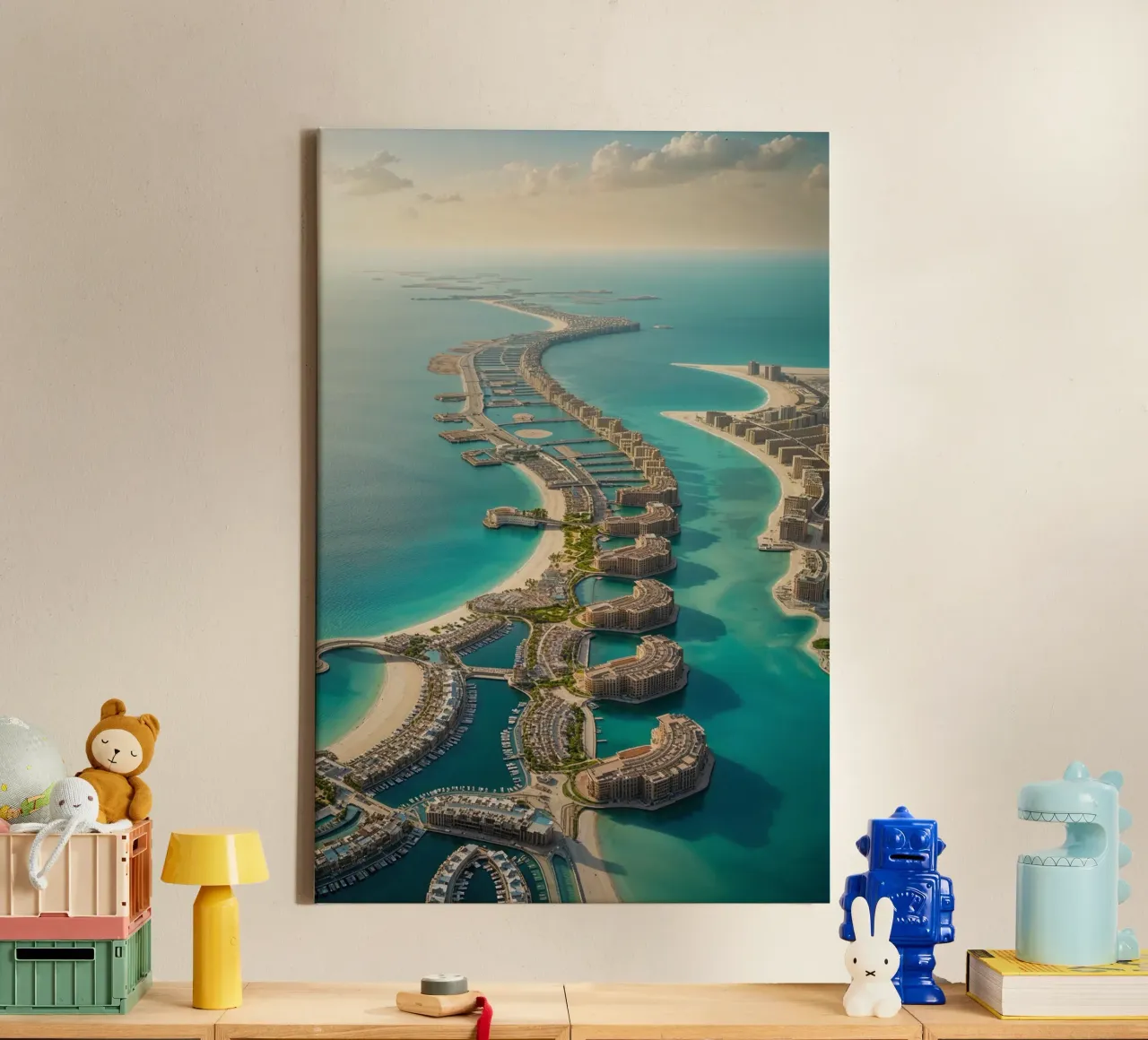 The Future of Coastal Architecture in Dubai tela con Cornice a cassetta da AlbertKlee