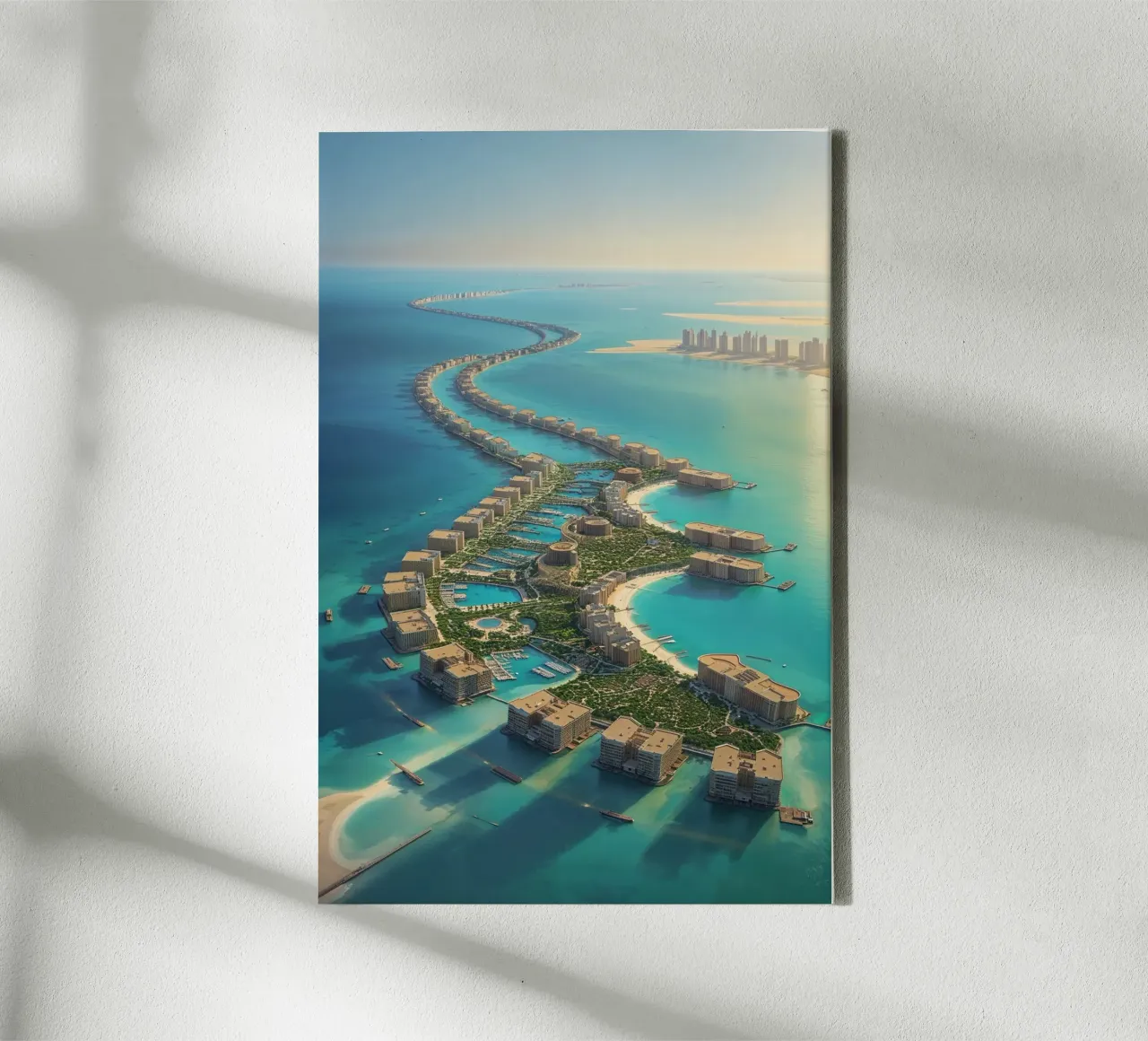 Dubai’s Skyline Merging with the Sea tela con Cornice a cassetta da AlbertKlee