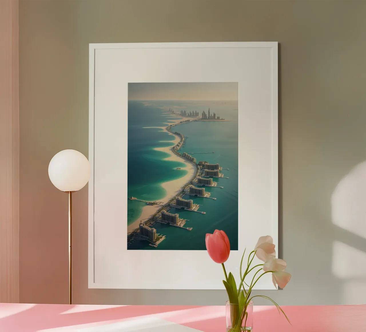 Dubai’s Palm-Shaped Island from Above poster da AlbertKlee