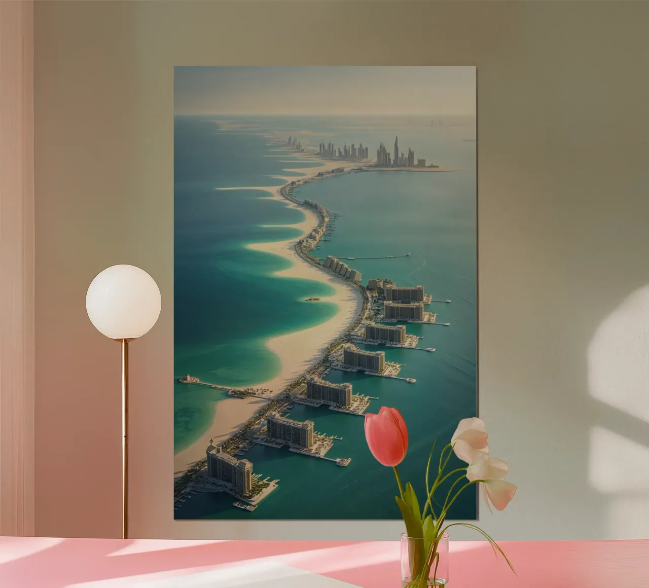 Dubai’s Palm-Shaped Island from Above poster da AlbertKlee