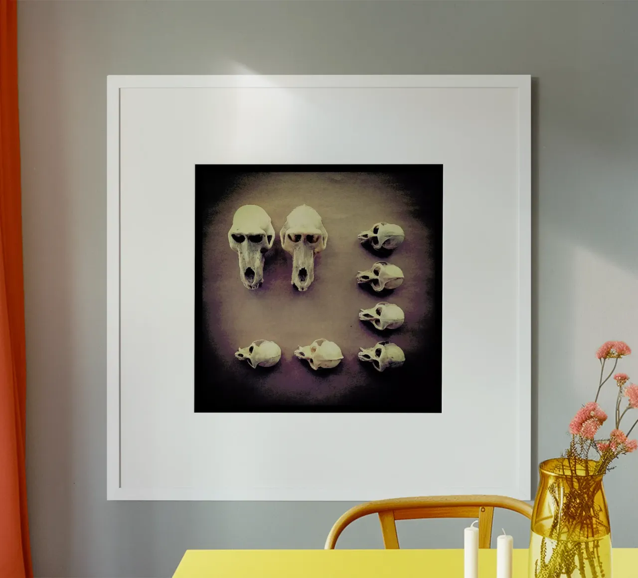 The Golden Skull poster con telaio in legno da Ballack Art House