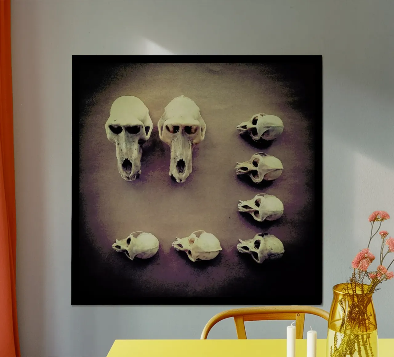 The Golden Skull poster con telaio in legno da Ballack Art House