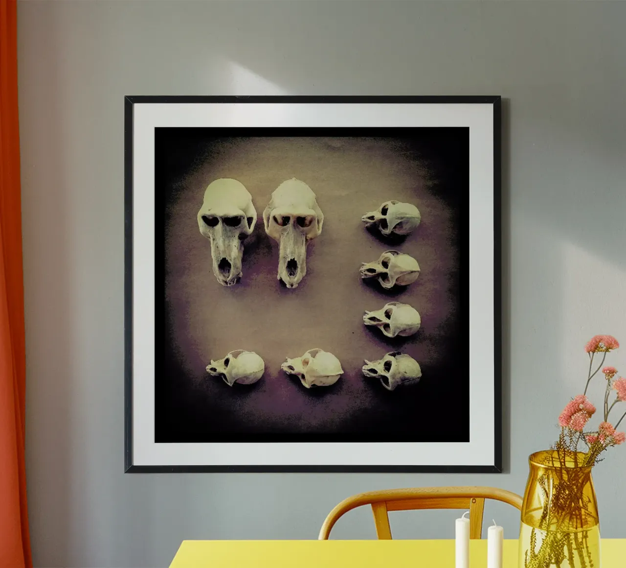 The Golden Skull poster con telaio in legno da Ballack Art House