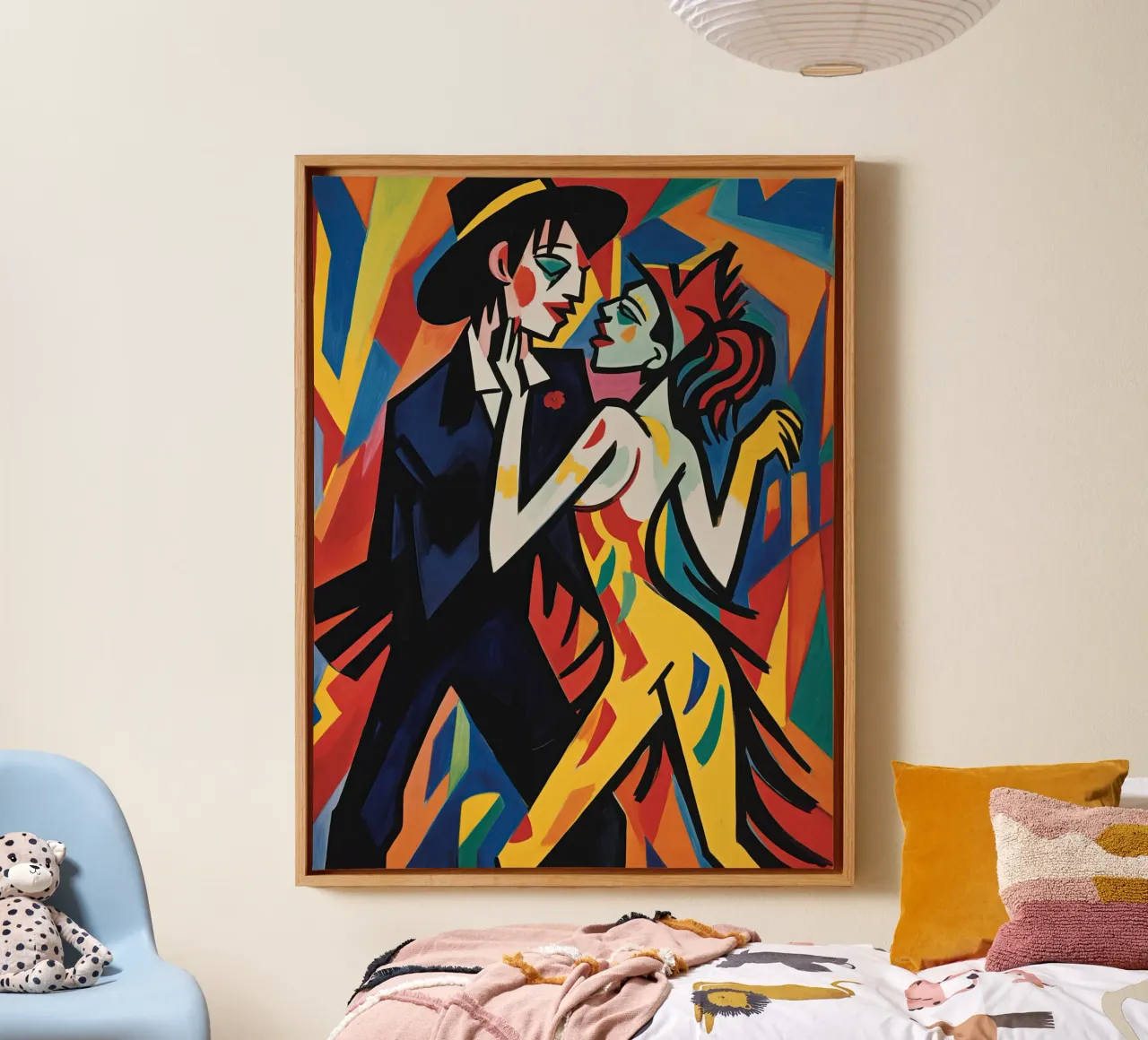 Expressionistisch Carnaval | Canvas Schilderij canvas met Baklijst van Autofocus
