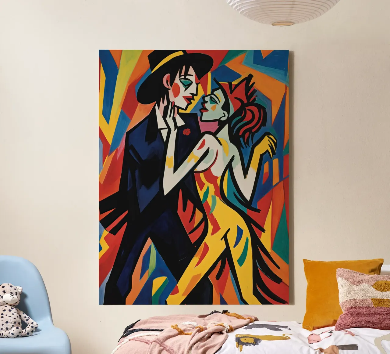 Expressionistisch Carnaval | Canvas Schilderij canvas met Baklijst van Autofocus