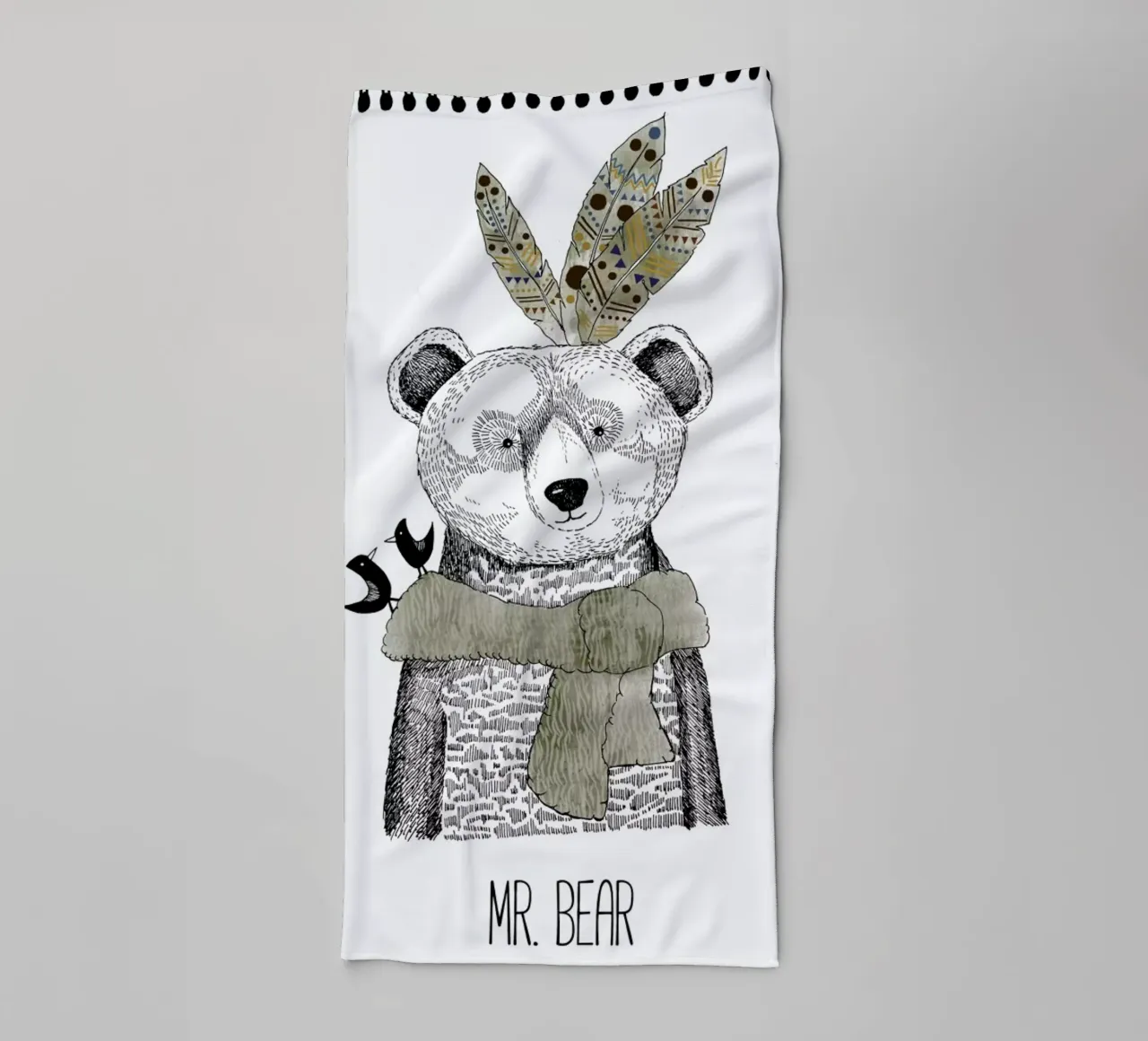 Mr Bear towel by Sabrina Ziegenhorn