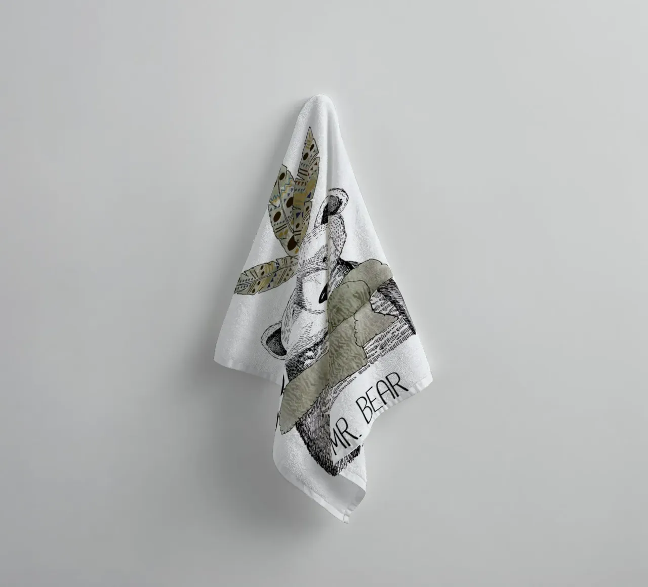 Mr Bear towel by Sabrina Ziegenhorn